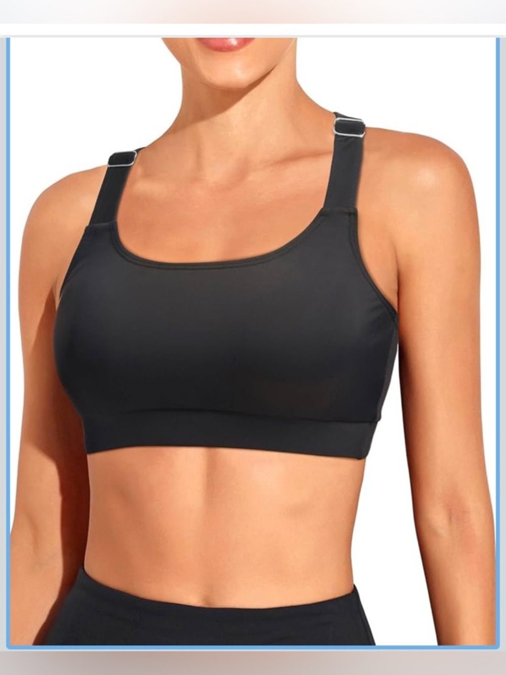 Everyday Comfort Seamless Black Sports Bra  - Pullover - Racerback